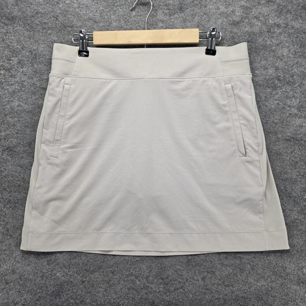 Athleta Skort Womens 12 Beige Short Elastic Waist Lined Pockets Casual Summer